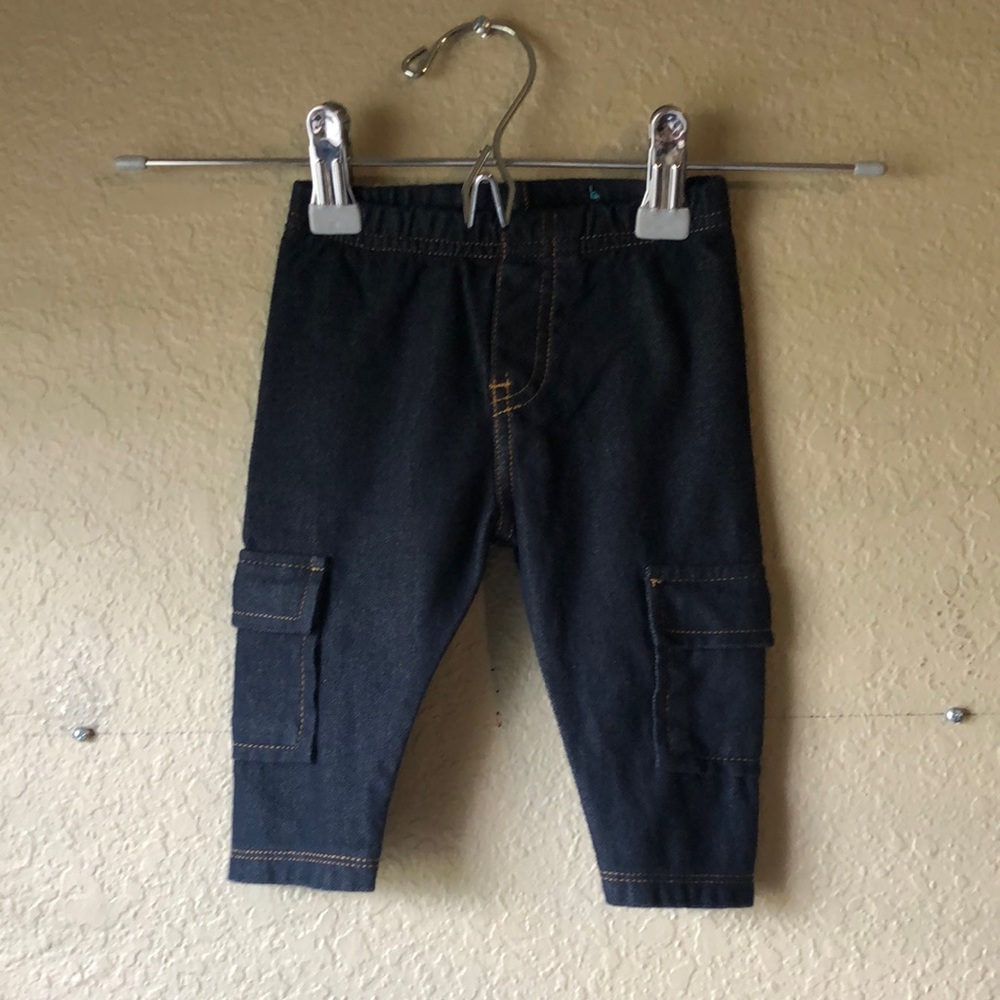 Girls Leggings Place Pants Elastic Waist Blue Cargo Pants Baby Girls 3-6 Months